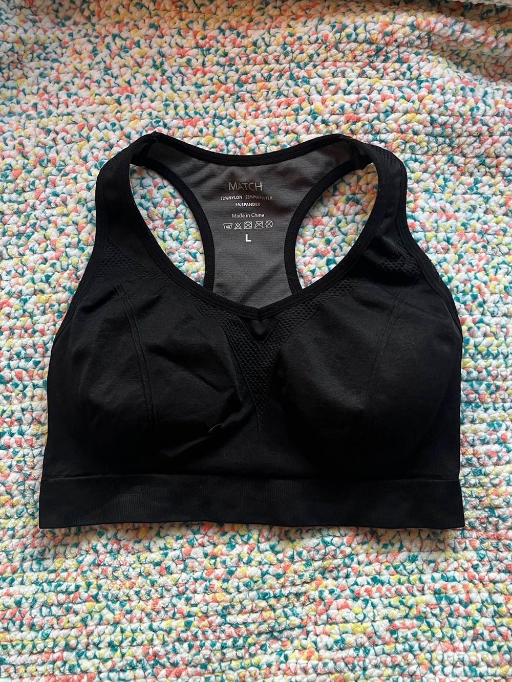 Match black sports bra